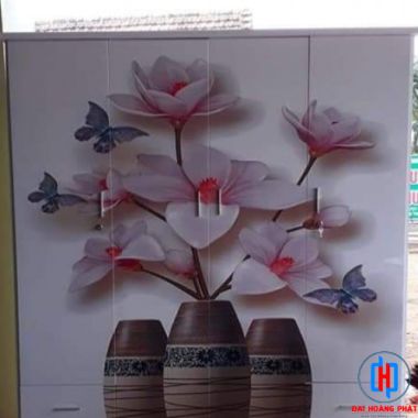 TỦ NHỰA 3D 4 CÁNH HÌNH HOA 3D412