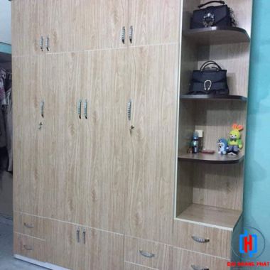 TỦ NHỰA 5 CÁNH GIẢ GỖ CÓ KỆ TA488