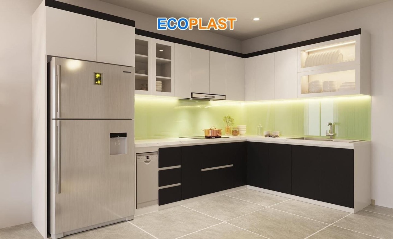 Tủ bếp nhựa cao cấp Ecoplast TB06 4m x 0,7m x 0,37m